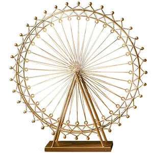 Yaratıcı Vintage ferris tekerlek dekorasyon el sanatları demir Ferris wheel modeli heykeller ferforje süsler