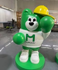 Scultura di Orso Cartoon Personalizzabile, Grande Dimensione, per Decorazione Esterna e Interna di Centri Commerciali, Statua Animale Dipinta a Mano - Product Image 1