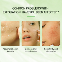 OKADY Gel Exfoliant Doux Éclaircissant Lissant Hydratant Rafraîchissant Apaisant pour le Visage à l'Aloe Vera et à l'Acide Hyaluronique