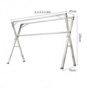 Double Pole X Type Outdoor Folding Clothes Drying Rack Hanger Indoor Steel Clothes Bedroom Display Rack - Product Image 2