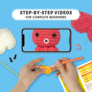 Pulpo tejido a mano suministros de bricolaje muñecas modelo juego de juguetes incluye vídeo <span class=keywords><strong>paso</strong></span> a <span class=keywords><strong>paso</strong></span> principiante amigable Mini juguete de peluche Kit de <span class=keywords><strong>ganchillo</strong></span> - Product Image 4