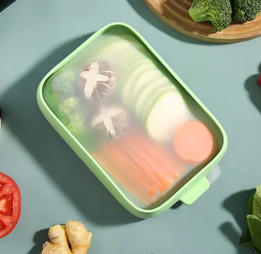 Yeni silikon koruma kutusu gıda sınıfı meyve ve sebze ev dondurulabilir mikrodalga ısıtma buzdolabı saklama kutusu