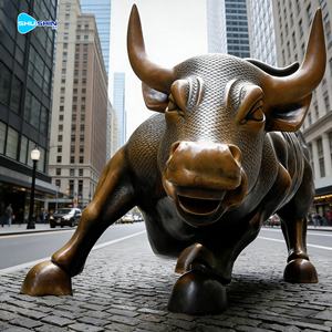 Escultura <span class=keywords><strong>de</strong></span> Bronce Tallada <span class=keywords><strong>de</strong></span> Alta Calidad <span class=keywords><strong>de</strong></span> Toro <span class=keywords><strong>de</strong></span> Wall Street, Tamaño Real, para Exteriores, con Técnica <span class=keywords><strong>de</strong></span> Fundición - Product Image 4