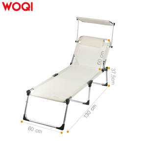 Tumbona Plegable Woqi 190x58x28cm con Respaldo Ajustable, Transpirable, para Uso en Exteriores, Playa, Jardín y Terraza - Product Image 4