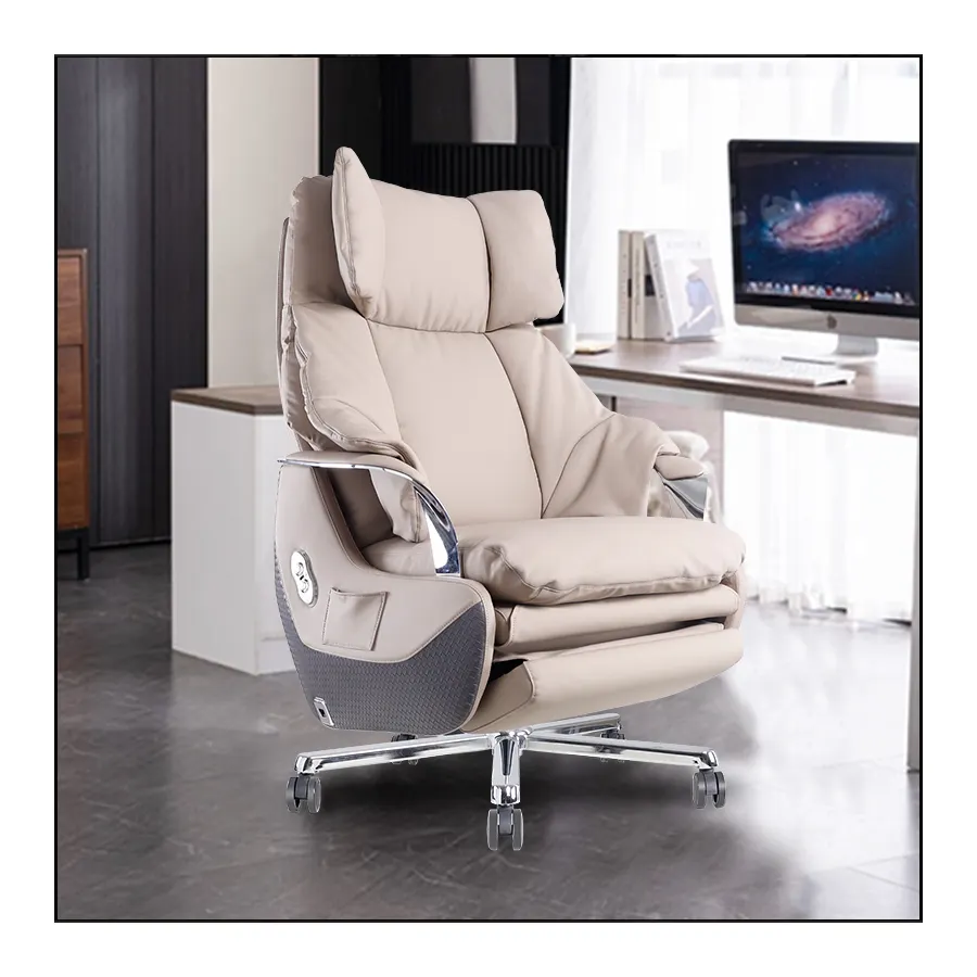 Vente en gros de chaise de bureau de direction électrique en cuir véritable de luxe chaise élévatrice personnalisée chaise inclinable électrique inclinable à vendre