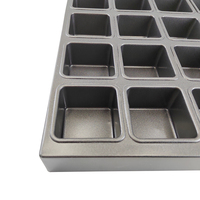 Moule à gâteaux carré en acier aluminisé antiadhésif personnalisé de 35 tasses, moule à mini-gâteaux madeleine, moule à financiers