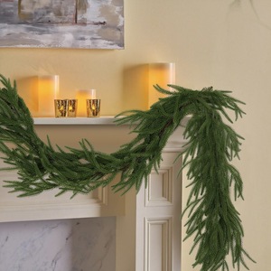 Artificial Norfolk Pine Rattan <b>Wreath</b> 6 Feet Soft PVC Christmas Decoration - Product Image 4