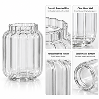 Gobelet en verre transparent personnalisé avec logo, 14 oz et 21 oz, à paroi lisse et côtelée, pour café, jus, thé, eau, café, restaurant, maison, cuisine