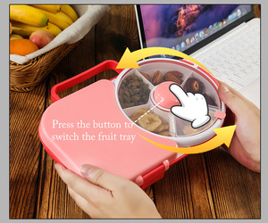 Sang trọng Snack khay với xoay Divider trái cây tổ chức với ẩm ướt nắp bằng chứng Spinner cho phục vụ và lưu trữ - Product Image 3