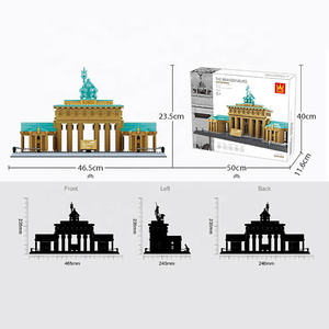 Juegos de bloques de construcción de partículas pequeñas para PC, modelo de juguete, decoración del hogar, puerta de Berlín Brandeburgo, juguetes de ladrillo, edificios famosos, lugar escénico - Product Image 3
