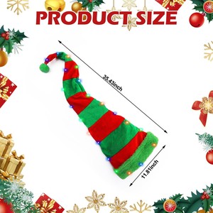 Decoraciones Navideñas 2025, <span class=keywords><strong>Gorro</strong></span> <span class=keywords><strong>de</strong></span> Santa Claus <span class=keywords><strong>de</strong></span> Peluche Corto y Divertido con Luz LED para Adultos - Product Image 2