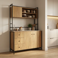 Meuble de cuisine en bois pratique pour un usage quotidien, rechargeable et facile à nettoyer, avec tiroirs
