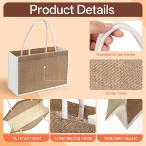 Factory Wholesale <strong>Custom</strong> <strong>Printed</strong> Logo Wedding Shopping Gift PE Filmed Interior <strong>Tote</strong> <strong>Bags</strong> Eco Reusable Gunny Burlap <strong>Jute</strong> <strong>Tote</strong> <strong>Bag</strong> - Product Image 2