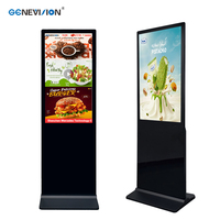 Afficheur numérique LCD sur pied de 32, 43 et 50 pouces, kiosque ultra fin à cadre mince, affichage publicitaire intérieur, terminal d'information