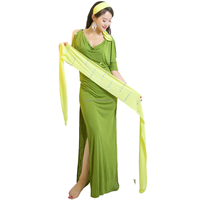 Vêtements de danse pour femmes 3 pièces Baladi Saidi Robe Hair Band Belt Costume Cotton Sexy Stage Dancewear Bellydance Fantasia