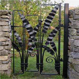 Portail décoratif en <span class=keywords><strong>fer</strong></span> <span class=keywords><strong>forgé</strong></span> de 6 pieds, style vintage français, <span class=keywords><strong>forgé</strong></span> à la main, galvanisé, pour jardin, cour et villa - Product Image 5