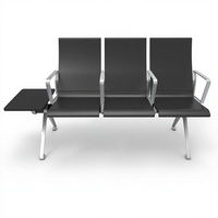 Chaise d'attente Leadcom LS-529YF moderne avec rembourrage en PU et structure métallique pour hôpitaux et aéroports, sièges en tandem
