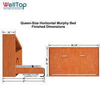 Offre Spéciale : Mécanisme de Lit Murphy Ajustable Taille Queen, Kit de Lit Murphy Deluxe pour Lit Mural Pliant Horizontal Complet à Monter Soi-Même