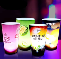 Capteur d'eau 12oz 16oz sûr pour les aliments buvant une tasse LED lumineuse en verre amusante pour la promotion du festival