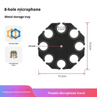 Support multi-microphones Gooermi pour micros dynamiques portables, filaires et sans fil, organisateur de rangement et présentoir