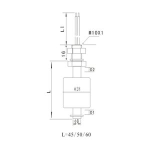 물 탱크 오일 감지 제어를 위한 도매 자기 플로트 레벨 스위치 FAST-45LSS-M10 수평 액체 센서 - Product Image 4