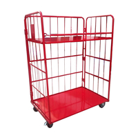 Chariot à roulettes en acier à mailles métalliques pliable pour usage industriel, pour le transport logistique