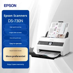 Scanner de bureau professionnel haute vitesse Epson DS-730N CIS USB avec alimentation <span class=keywords><strong>automatique</strong></span> <span class=keywords><strong>recto</strong></span>-<span class=keywords><strong>verso</strong></span> et numérisation à distance pour papier A4 - Product Image 1