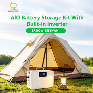 <b>SOLAR</b> 300W All-in-one Battery Storage Kit With Pure Sine Wave Built-in-Inverter 1kWh <b>Solar</b> <b>Generator</b> for Outdoor Camping BR300W- - Product Image 3
