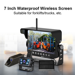 IP67 Waterproof 7 Inch DVR Monitor With Side and Backup <b>Wireless</b> <b>Camera</b> for Forklift, Solar Power Bank Cordless Screen Kit Wirel - Product Image 5
