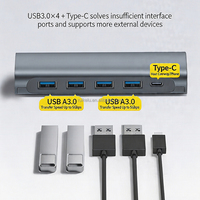 Concentrateurs USB ergonomiques multifonctionnels en alliage d'aluminium avec support rotatif pour PC portable, support de refroidissement pliable, station d'accueil de bureau