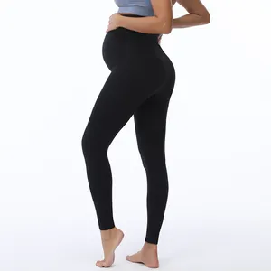 Roupas de maternidade cintura alta, roupas de maternidade de cintura alta, elásticas grandes, leggings femininas, calças de maternidade