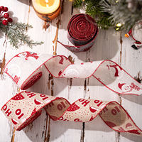Rollo de cinta de arpillera impresa con borde de alambre de 5 yardas, venta al por mayor de fábrica, para envolver regalos de boda y cumpleaños, decoración artesanal DIY, logotipo personalizado
