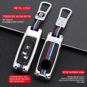 Étui de protection pour clé de voiture en alliage de zinc et gel de silice pour <span class=keywords><strong>Honda</strong></span> Motor PCX 160 Click <span class=keywords><strong>125</strong></span> Vario 208 ADV S Coopy, avec porte-clés et pochette - Product Image 2