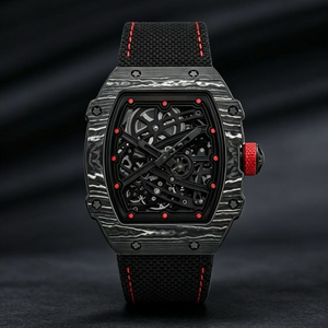 RM67-02 High-Quality Men's Mechanical <b>Watch</b>, Black Carbon Fiber Ultra-Thin Sapphire Crystal Automatic Mechanical <b>Watch</b> - Product Image 1