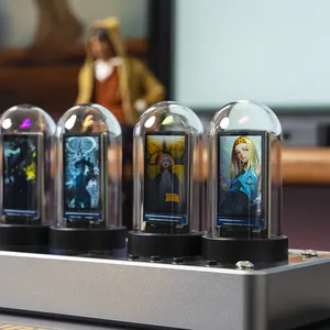 Luxury RGB Night Light IPS Nixie Tubes Digital Table Clock For Living Room