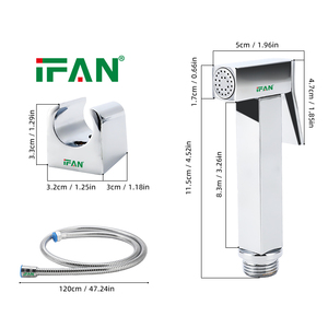 Rociador de bidé IFAN con núcleo de latón y <span class=keywords><strong>manguera</strong></span> flexible de doble bloqueo <span class=keywords><strong>para</strong></span> un uso duradero - Product Image 1