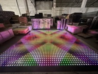 Lumière matricielle LED sans fil 64 pixels 15W Digital Dance Floor Lumières de scène Contrôle personnalisé pour les fêtes de mariage