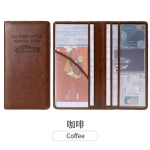 Estuche organizador de cuero para el registro y seguro de coche, porta tarjetas de identificación y documentos - Product Image 3
