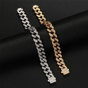 Grueso oro PVD hombres Acero inoxidable grueso Iced Out piedra completa <span class=keywords><strong>Bling</strong></span> joyería Schmuck cubano enlace cadena <span class=keywords><strong>Collar</strong></span> para hombres brazalete - Product Image 5