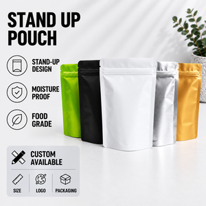 Bolsas de Embalaje de Muestras con Cierre Hermético, de Aluminio y PE, Impresas en Gravura Multicolor, Resistentes a la Humedad, Pequeñas y Planas - Product Image 1