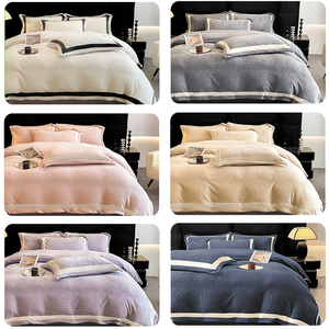 Autumn <strong>and</strong> Winter High-Grade Double-Sided Milk Velvet <strong>Bedding</strong> <strong>Set</strong> 4-Piece Modern Geometric Knitted Technique - Product Image 6