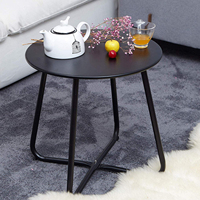 Table d'appoint de patio en métal robuste, petite table basse ronde en acier pour balcon et jardin, vente en gros