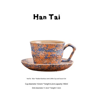 Factory Wholesale Glittering Bamboo Joint Coffee Cup & Saucer Set - Ceramic Cups for Afternoon Tea - Product Image 6
