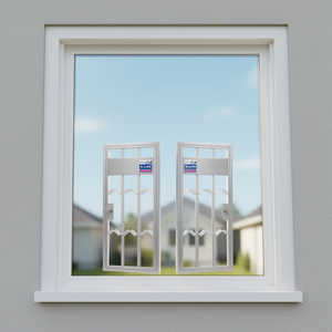 Persianas de seguridad ajustables para ventanas, 2 piezas, 39,4-59,1 pulgadas, aleación de aluminio plateado, funcionamiento manual, diseño minimalista - Product Image 3