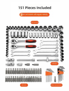 Ensemble d'outils de réparation automobile professionnel de 172 pièces, clé à douille, kit d'outils à <span class=keywords><strong>cliquet</strong></span> en acier à haute teneur en carbone avec étui rigide, personnalisable OEM - Product Image 5
