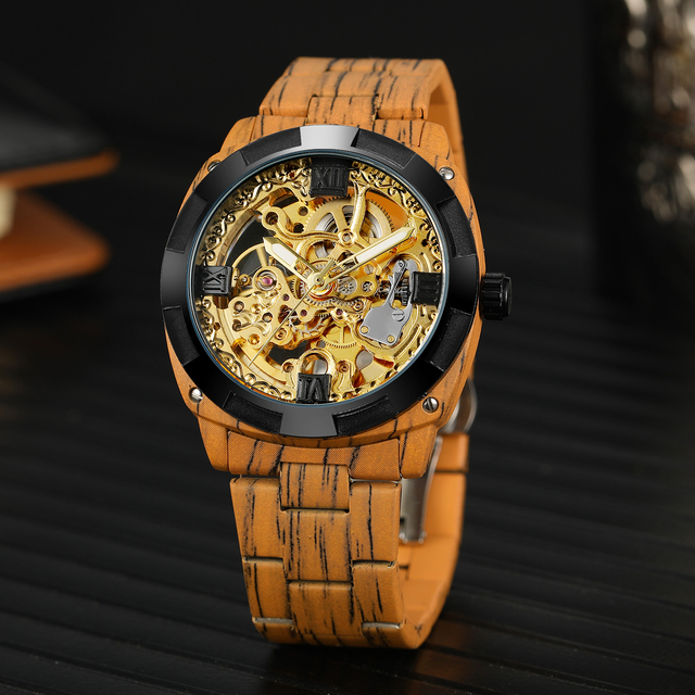 Luxury Forsining FSG8269 Skeleton Wristwatch Stainless Steel Skeleton Mechanical Automatic Movement Vintage Man Watch
