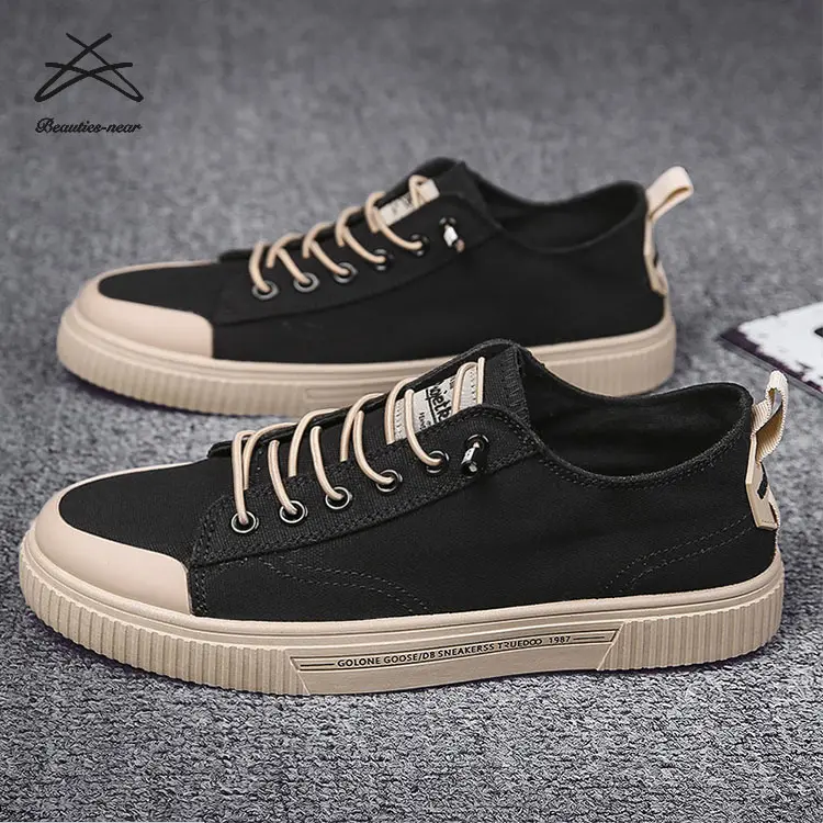 2022 Men's New Canvas Shoes Spring Lace Up Rubbers Men Comfortable Fashion Running Canvas Sports Men's Sneaker Shoes