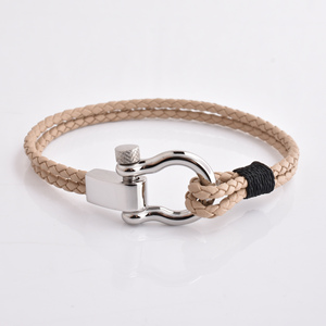 Bracelet en cuir véritable noir pour homme, prix d'usine, style vintage tressé, bracelet avec logo personnalisé - Product Image 6