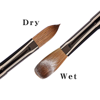 Pinceau à ongles en acrylique personnalisé rond 100 Kolinsky Taille 16 Japon Liner Gel Pinceau à ongles Kolinsky Art Lisse pour ongles