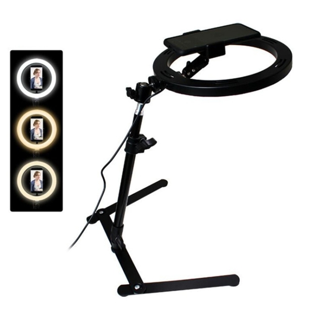 New Arrival 26cm LED Ring Light with Overhead Bracket Phone Holder Ring Fill Light for Live Streaming TikTok Video Recording